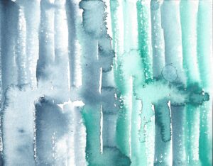 Cynthia Morris watercolor blue stripes QEC coach 